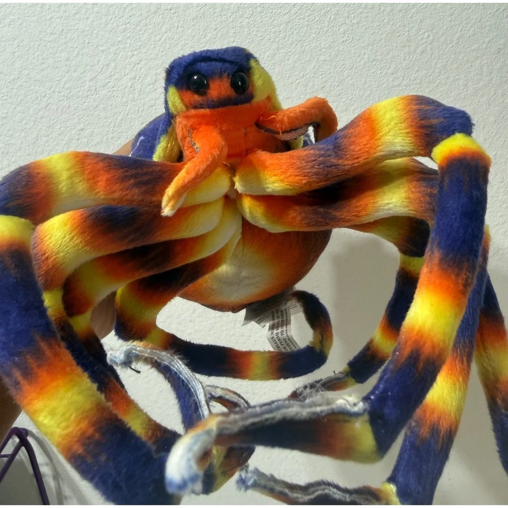 Adventure Planet Blue Orange Striped Spider Plush Stuffed Animal AP-SPID8 8 inch